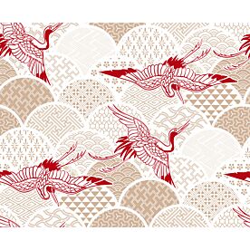 Asian Cranes Seamless Pattern 7021 Wallpaper Wall Mural