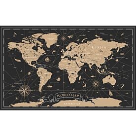 Illustrated Vintage-Style World Map III Wallpaper Wall Mural