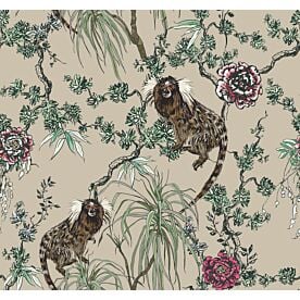 Vintage Asian Aesthetic Monkey Pattern 8021 Wallpaper Wall Mural