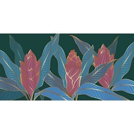 Gold Tropical Flowers 4443 Wallpaper Wall Mural