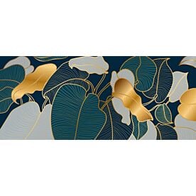 Philodendron in Golden Outline 6642 Wallpaper Wall Mural