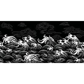 Decorative Waves on Black 8719 Wallpaper Wall Mural