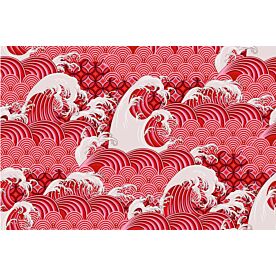 Red Waves Seamless Pattern 7922 Wallpaper Wall Mural