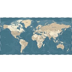 Vintage Looking Africa-Centered World Map II Wallpaper Wall Mural