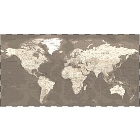 Vintage Looking Africa-Centered World Map III Wallpaper Wall Mural