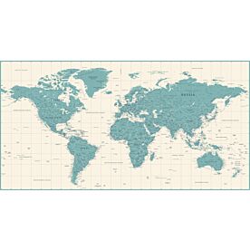 Africa-Centered Political World Map II Wallpaper Wall Mural