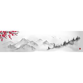 Asian Eternity Ink Wash Painting 7205 Wallpaper Wall Mural