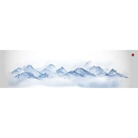 Blue Mountains Ink Wash Painting 7311 Wallpaper Wall Mural