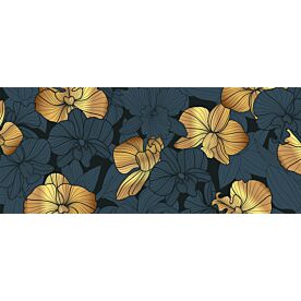 Gold and Blue Orchids 4928 Wallpaper Wall Mural