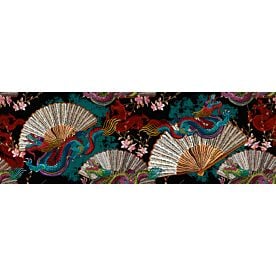 Japanese Fans and Dragons 6791 Wallpaper Wall Mural