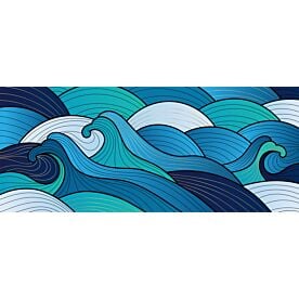 Blue and Black Wave Lines 4016 Wallpaper Wall Mural