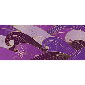 Violet and Gold Wave Lines 4222 Wallpaper Wall Mural