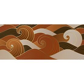 Rust and Gold Wave Lines 4266 Wallpaper Wall Mural