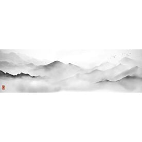 Grey Mountains Ink Wash Painting 0237 Wallpaper Wall Mural