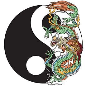 Yin Yang Dragon 1595 Wallpaper Wall Mural