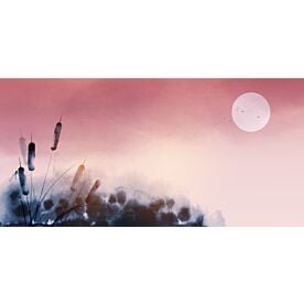 Cattail in Dusty Rose Sunset 6704 Wallpaper Wall Mural