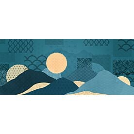 Abstract Landscape in Blue 7623 Wallpaper Wall Mural