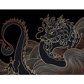 Japanese Dragon in Gold 7774 Wallpaper Wall Mural