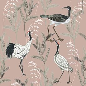 Vintage Swamp Cranes 8791 Wallpaper Wall Mural