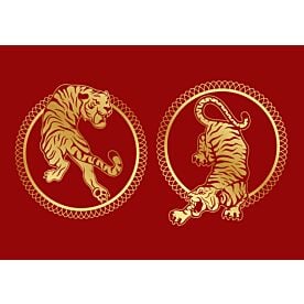 Chinese Tigers in Gold 7693 Wallpaper Wall Mural