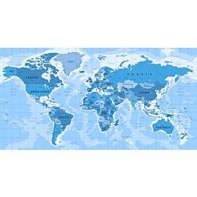 Miller Cylindrical Projection World Map Wallpaper Wall Mural