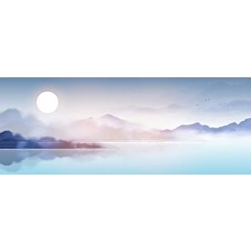 Blue Coastal Landscape Ink Wash 7165 Wallpaper Wall Mural