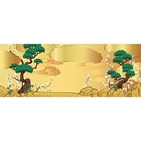 Abstract Golden Landscape with Pines 6352 Wallpaper Wall Mural