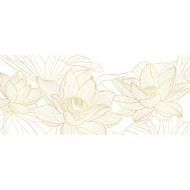 White Lotus in Gold 1430 Wallpaper Wall Mural