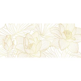 White Lotus in Gold 1431 Wallpaper Wall Mural