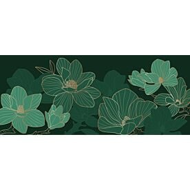 Green Gold Magnolia Flowers 3587 Wallpaper Wall Mural