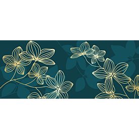 Golden Flower Line Art 5968 Wallpaper Wall Mural