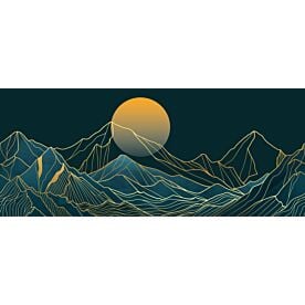 Abstract Mountain Line Art 8060 Wallpaper Wall Mural