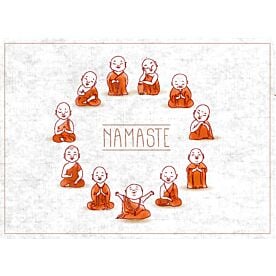 Japanese Buddhist Monks Namaste Doodle 2382 Wallpaper Wall Mural