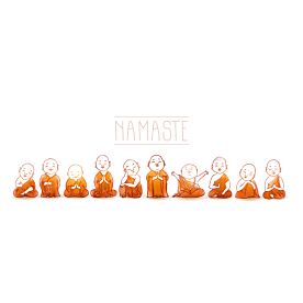 Japanese Buddhist Monks Namaste Doodle 2491 Wallpaper Wall Mural