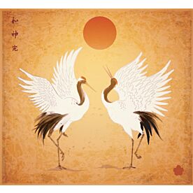 Japanese Dancing Cranes 3167 Wallpaper Wall Mural