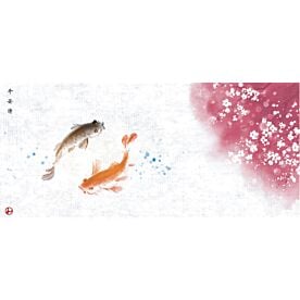 Peace Koi Ink Wash Painting 6814 Wallpaper Wall Mural