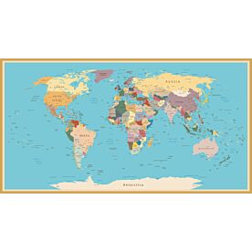 Africa-Centered World Map with Border Wallpaper Wall Mural