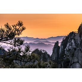 Huangshan China Mountain Sunrise Wallpaper Wall Mural