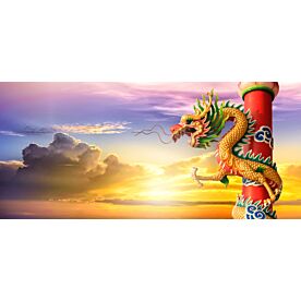 Golden Sunrise Dragon Wallpaper Wall Mural