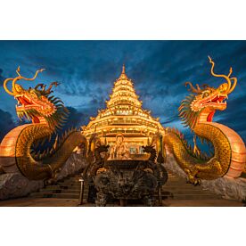 Chiang Rai Temple Dragons Wallpaper Wall Mural