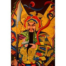 Chinese God Painting on Temple Wall Wallpaper Wall Mural