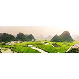 Karst Mountains Rice Field Wallpaper Wall Mural