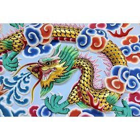 Chinese Dragon on Shrine Wall Wallpaper Wall Mural