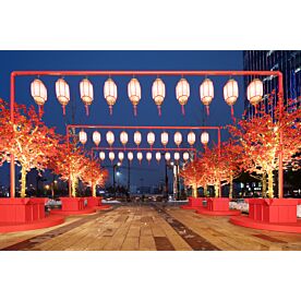 Urban Chinese Lanterns Wallpaper Wall Mural