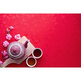 Chinese Tea on Red 5012 Wallpaper Wall Mural