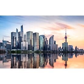 Shanghai Sunset Skyline 8829 Wallpaper Wall Mural