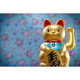 Golden Maneki Neko Wallpaper Wall Mural