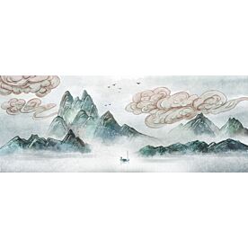 Ink Wash Fishing Scene 6566 Wallpaper Wall Mural