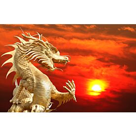 Golden Dragon Sunset Wallpaper Wall Mural