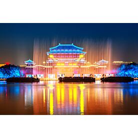 Ziyun Tower Xi'an China at Night Wallpaper Wall Mural